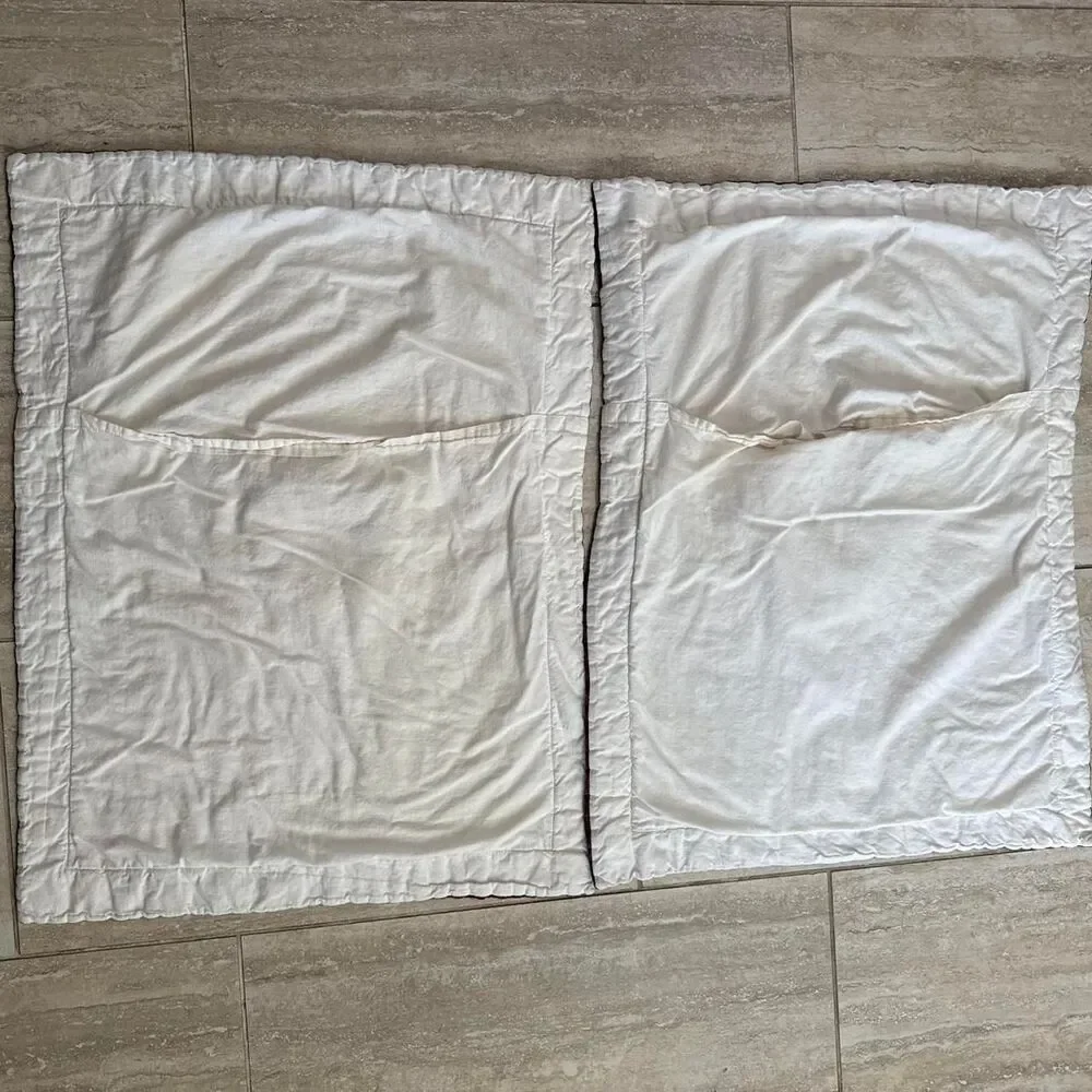 Vintage Quilted Pillow Shams Set of 2 Country Cottage Core Floral Patchwork